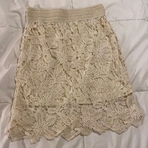Cream lace skirt